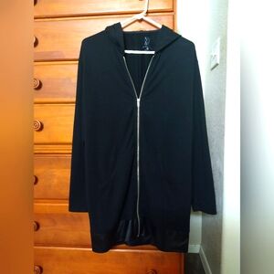 NY&Co Medium Long Black Zippered Hoodie